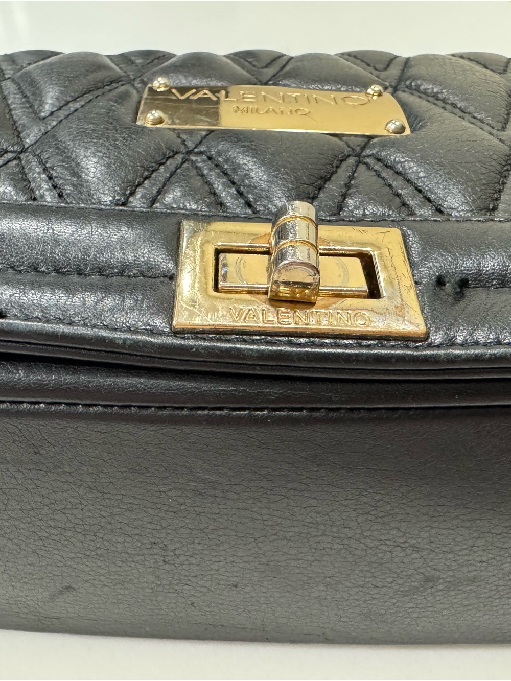 Valentino Black Quilted Shoulder Bag with Gold Hardware - Picture 8 of 8